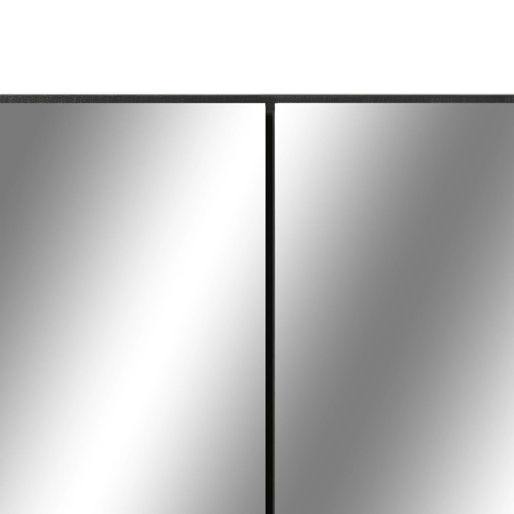 vidaXL LED kupaonski ormarić s ogledalom crni 80 x 15 x 60 cm MDF