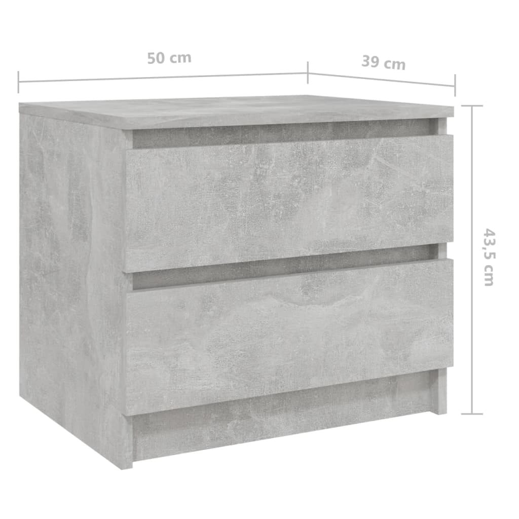 vidaXL Noćni ormarić siva boja betona 50 x 39 x 43,5 cm od iverice