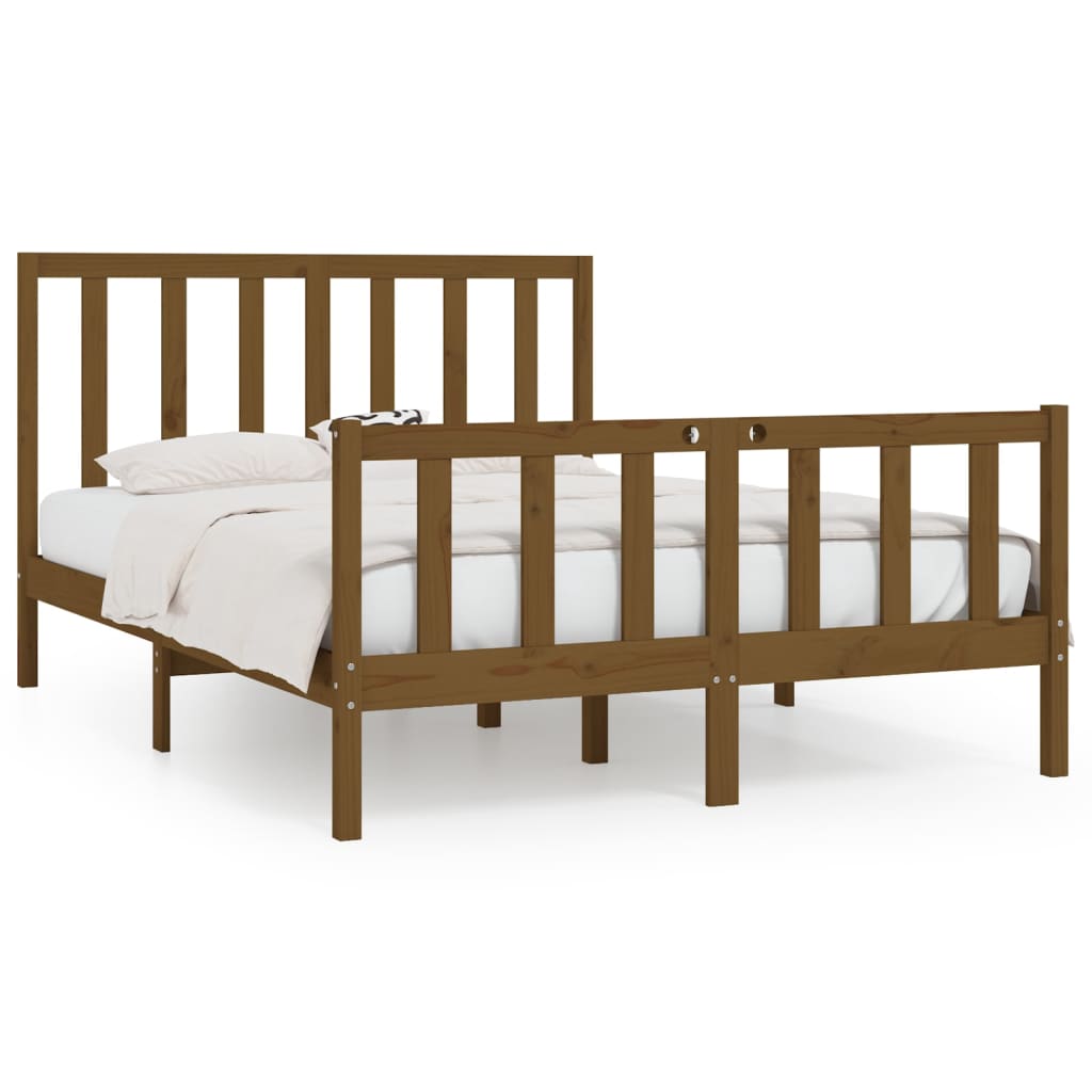 vidaXL Okvir za krevet od masivnog drva boja meda 120 x 200 cm