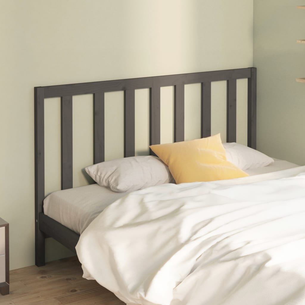 vidaXL Uzglavlje za krevet sivo 141 x 4 x 100 cm od masivne borovine