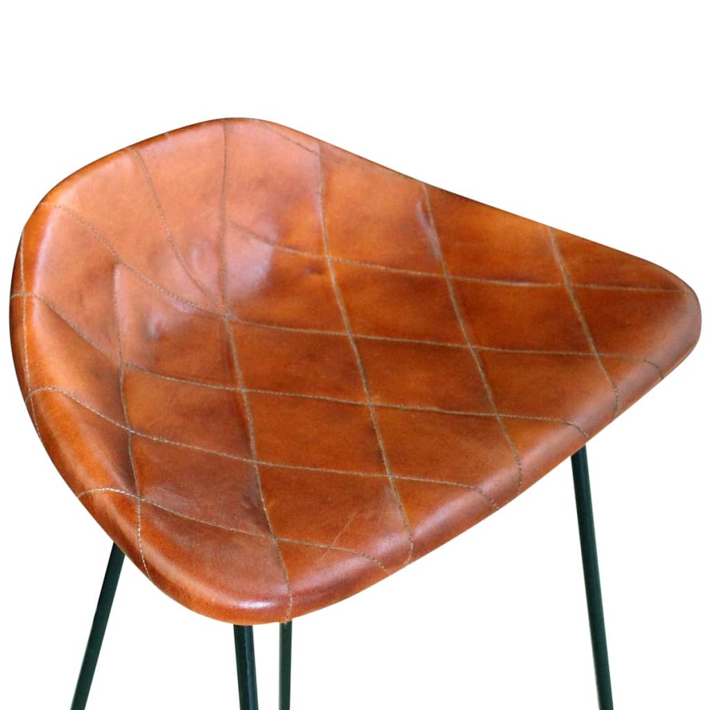 vidaXL Barske stolice od prave kože 2 kom crno smeđe