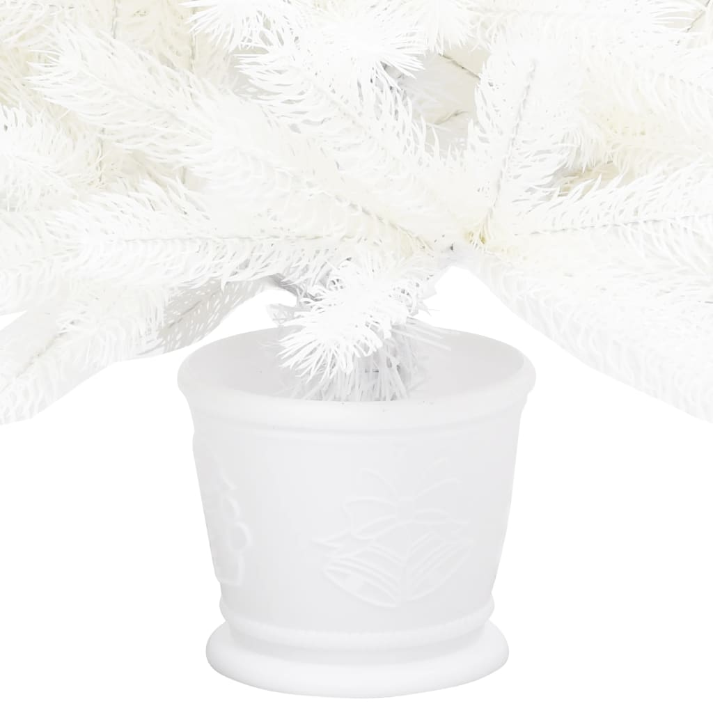 vidaXL Umjetno osvijetljeno božićno drvce s kuglicama bijelo 90 cm