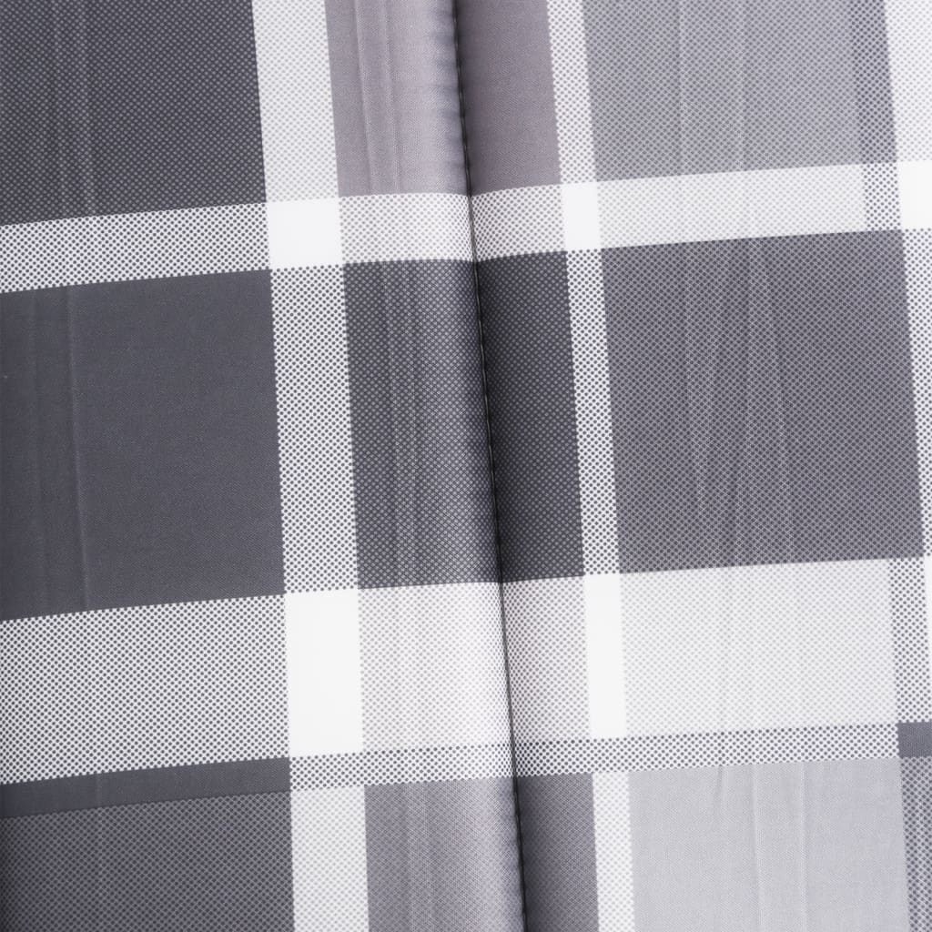 vidaXL Jastuk za ležaljku sivi karirani 200 x 50 x 3 cm tkanina Oxford