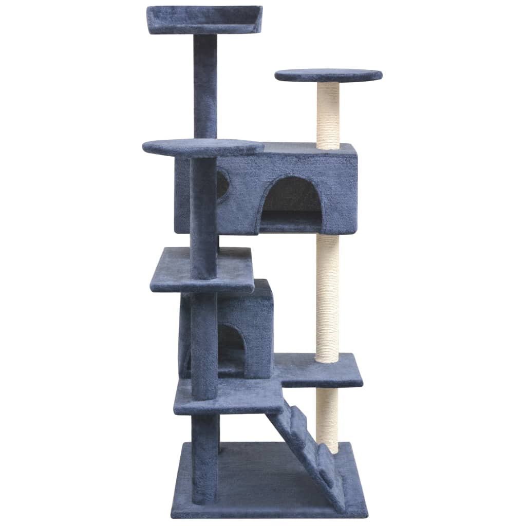 vidaXL Penjalica Grebalica za Mačke sa Stupovima od Sisala 125 cm Tamno Plava