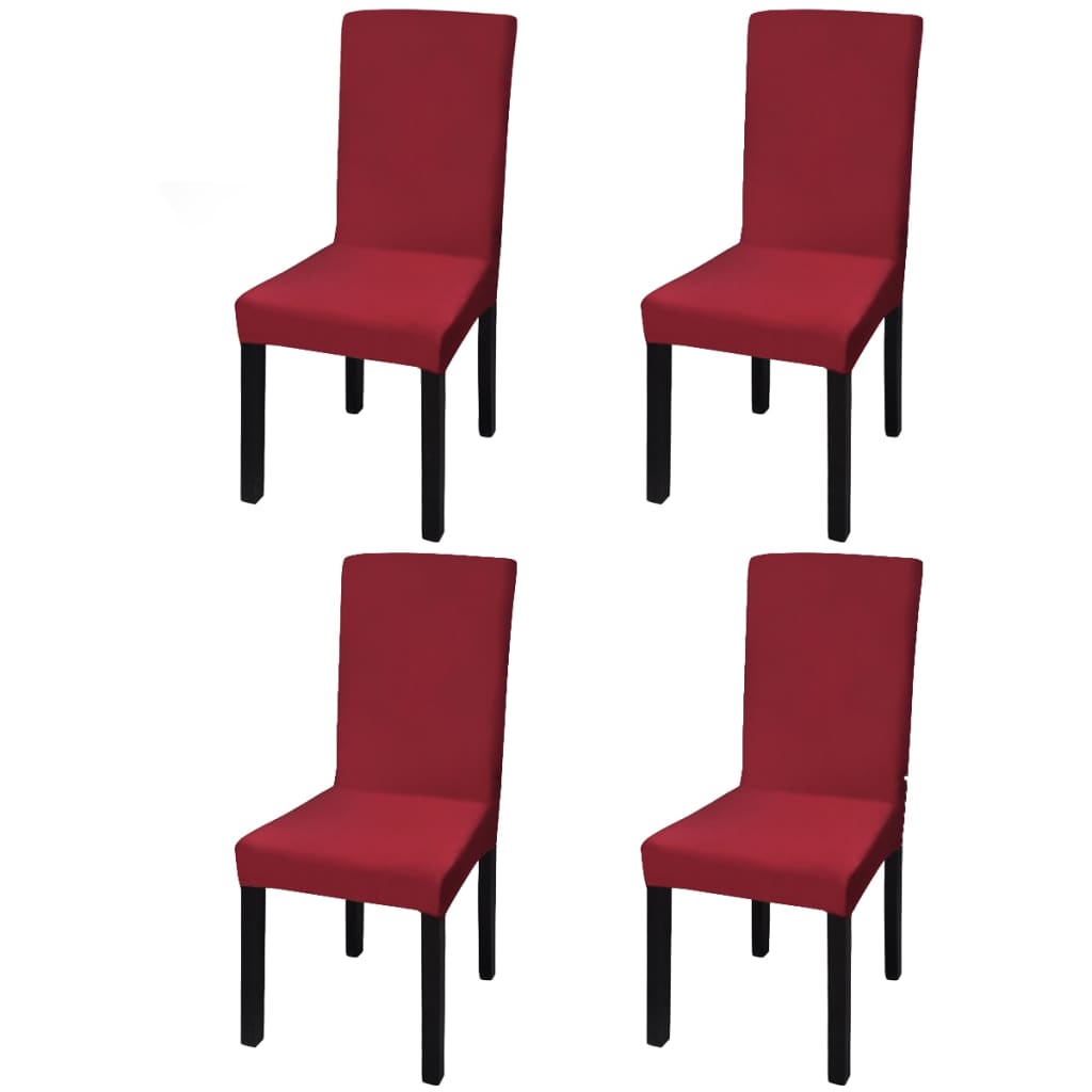 vidaXL Rastezljive navlake za stolice 4 kom Bordo