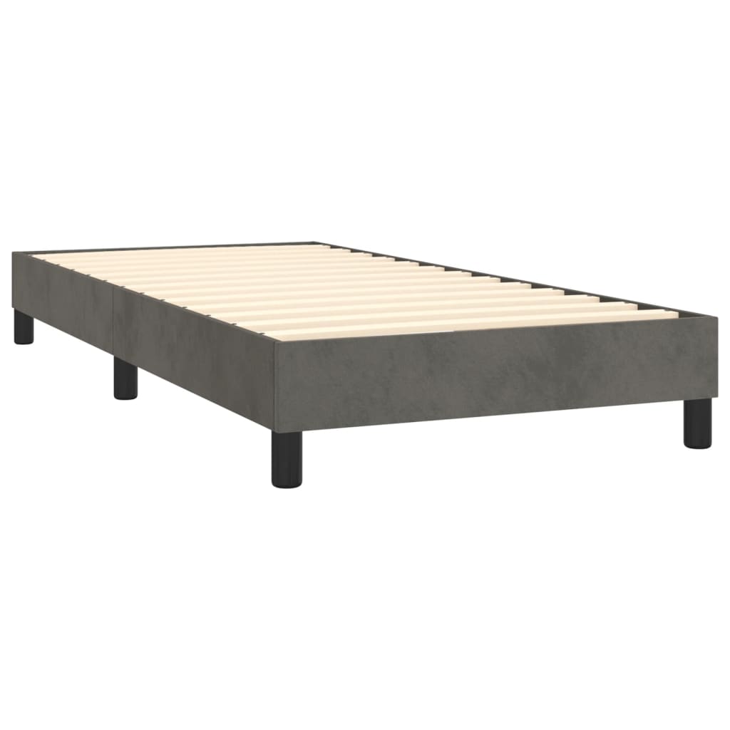 vidaXL Box spring krevet s madracem tamnosivi 90x190 cm baršunasti
