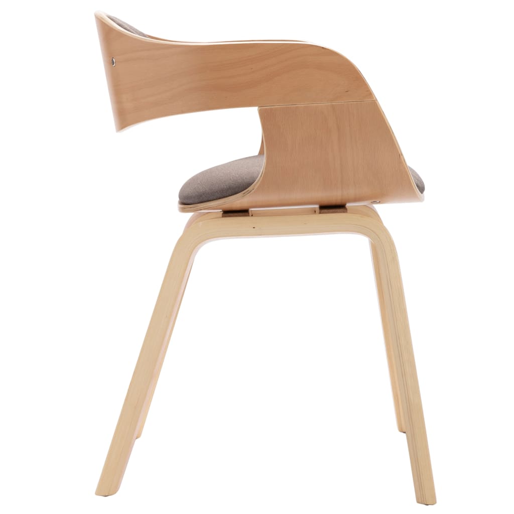 vidaXL Blagovaonske stolice 2 kom savijeno drvo i tkanina smeđe-sive