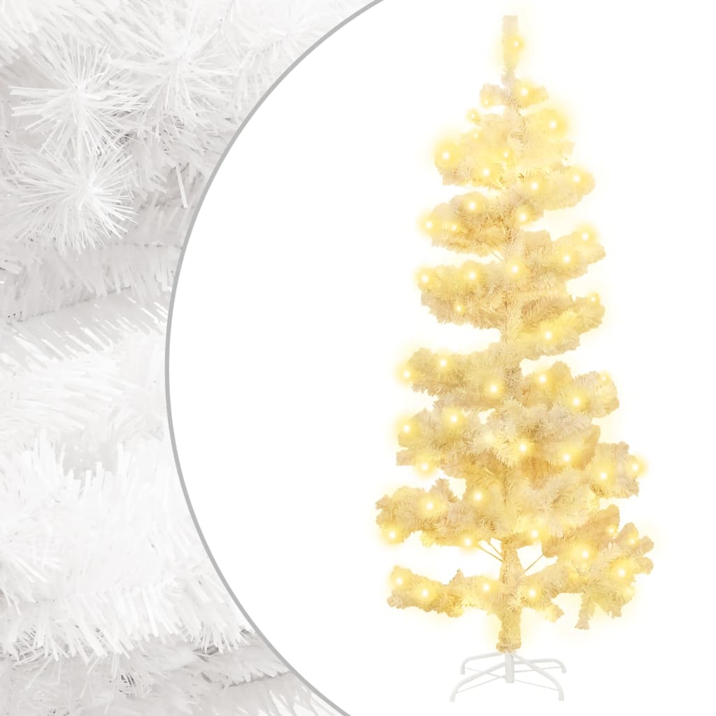 vidaXL Spiralno osvijetljeno božićno drvce sa stalkom bijelo 150cm PVC