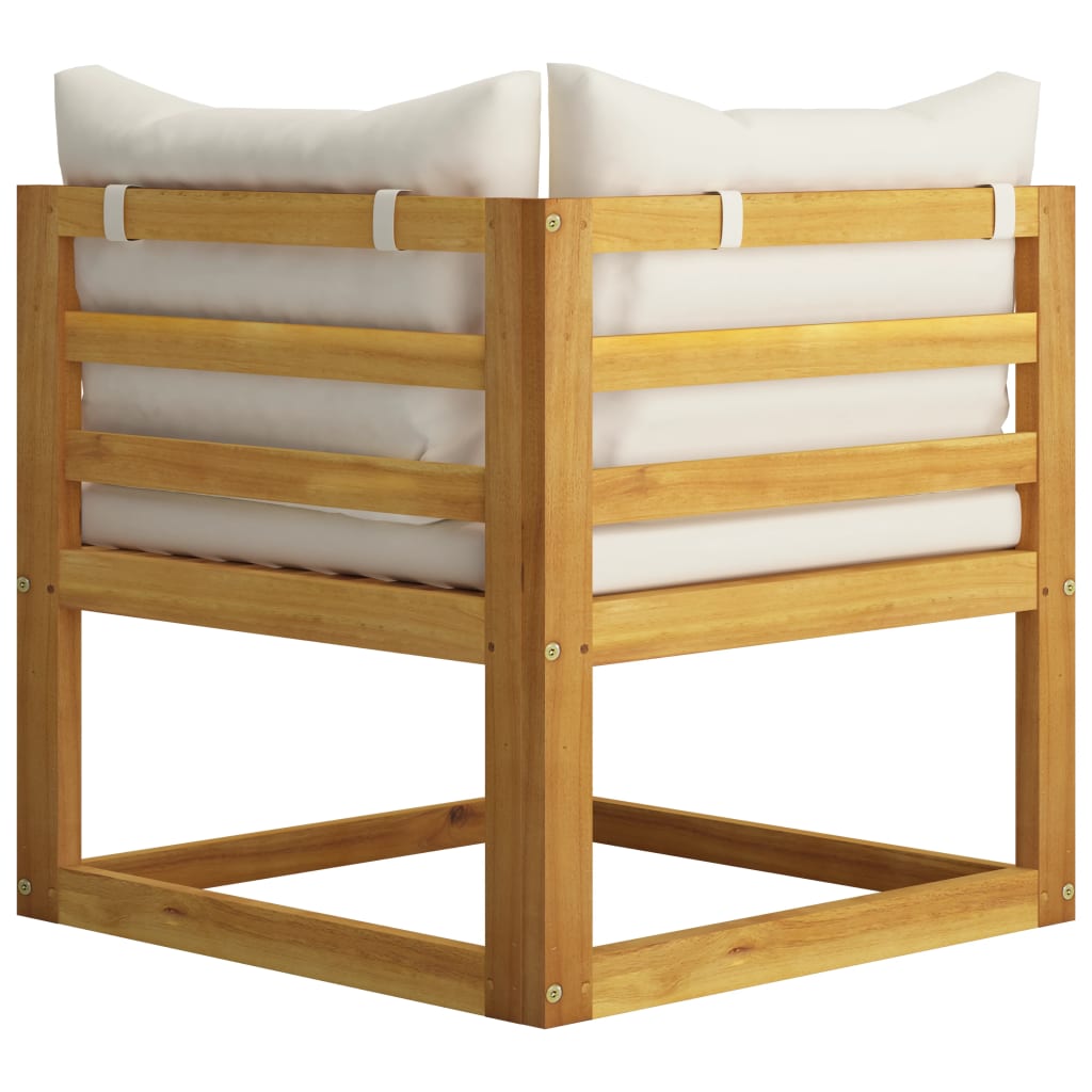 vidaXL Modularna kutna sofa i krem bijeli jastuci bagremovo drvo