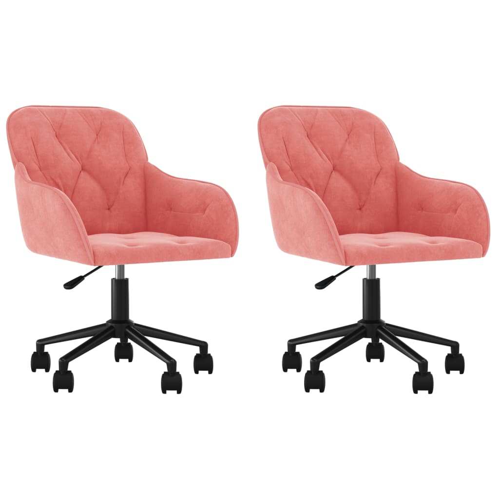 vidaXL Okretne blagovaonske stolice 2 kom ružičaste baršunaste