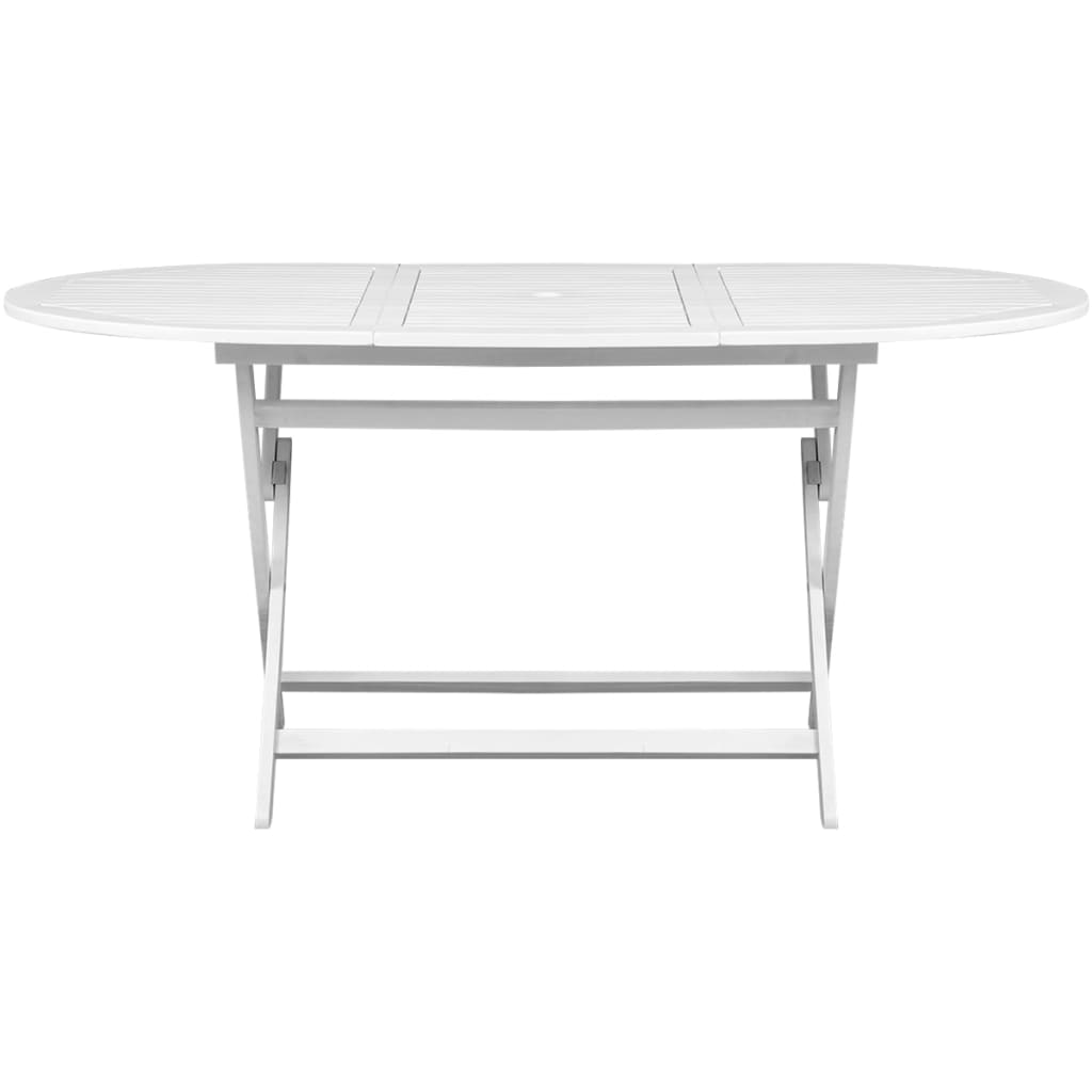 vidaXL Vrtni stol od masivnog bagremovog drva bijeli 160 x 85 x 75 cm