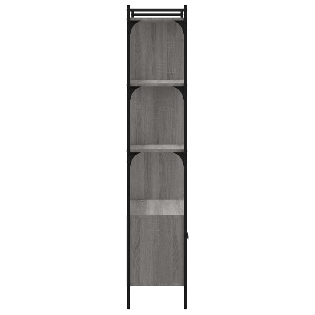 vidaXL Regal za knjige s vratima boja hrasta 76,5x30x154,5 cm drveni