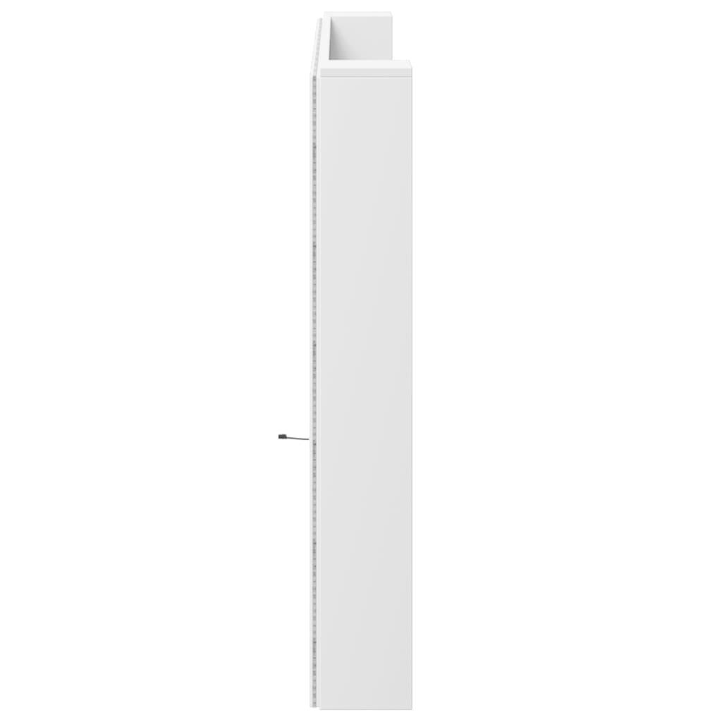vidaXL Ormarić za uzglavlje s LED svjetlima bijeli 200x16,5x103,5 cm