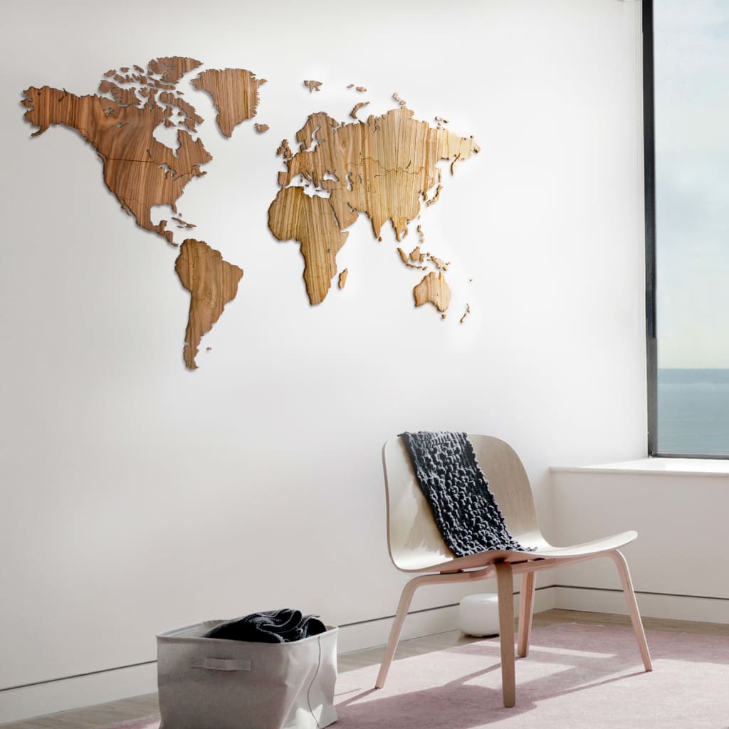 MiMi Innovations zidna karta svijeta Exclusive orahovina 130 x 78 cm