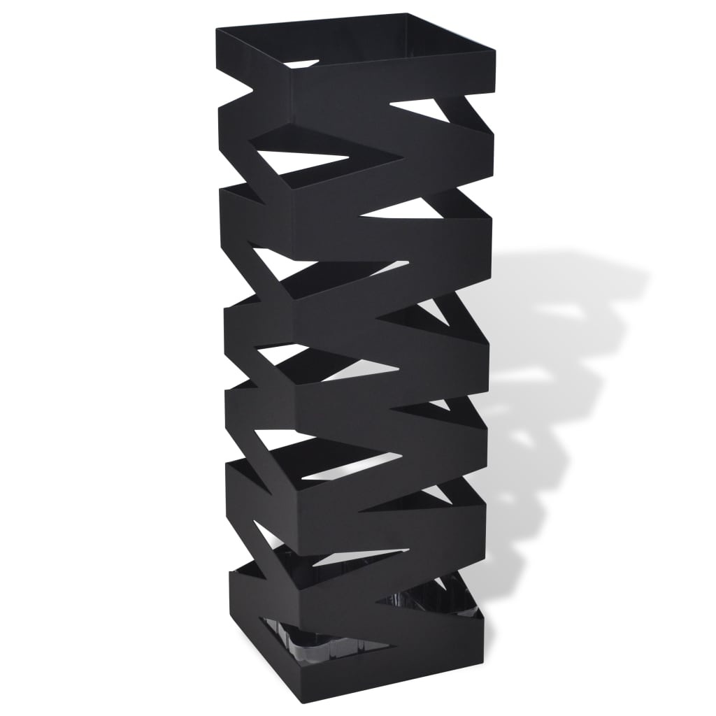Crni četvrtasti stalak za kišobrane i štapove 48,5 cm