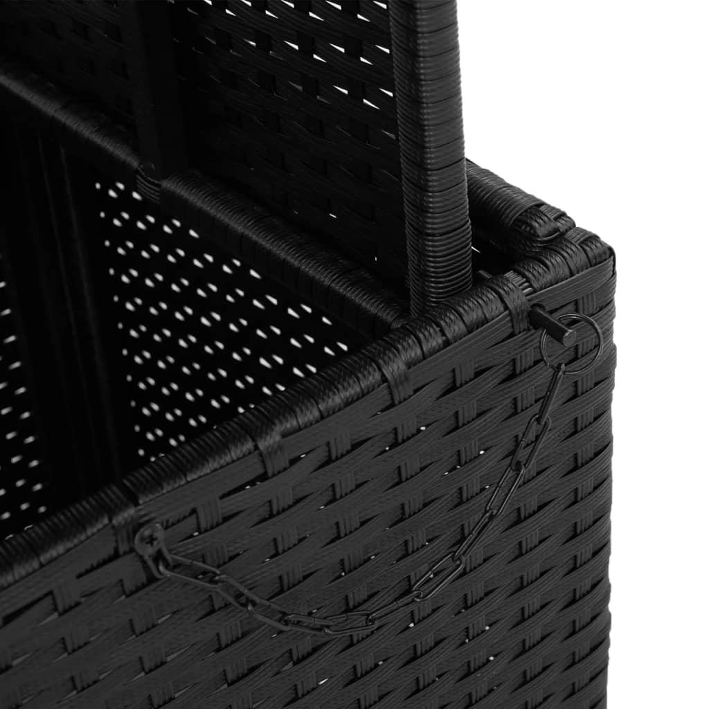 vidaXL Vrtni stol crni 80 x 80 x 71 cm od poliratana i bagremovog drva