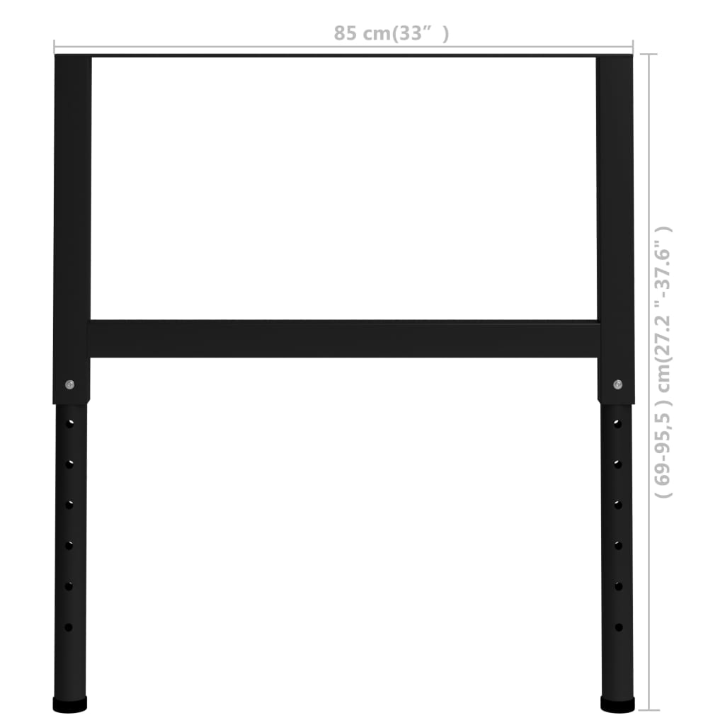vidaXL Okviri za radni stol 2 kom metalni 85 x (69 - 95,5) cm crni