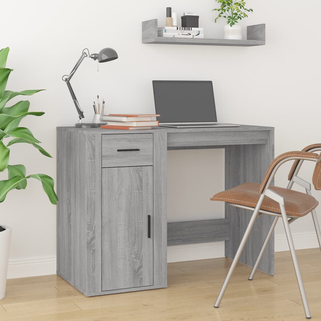 vidaXL Ormarić za radni stol siva boja hrasta drvo