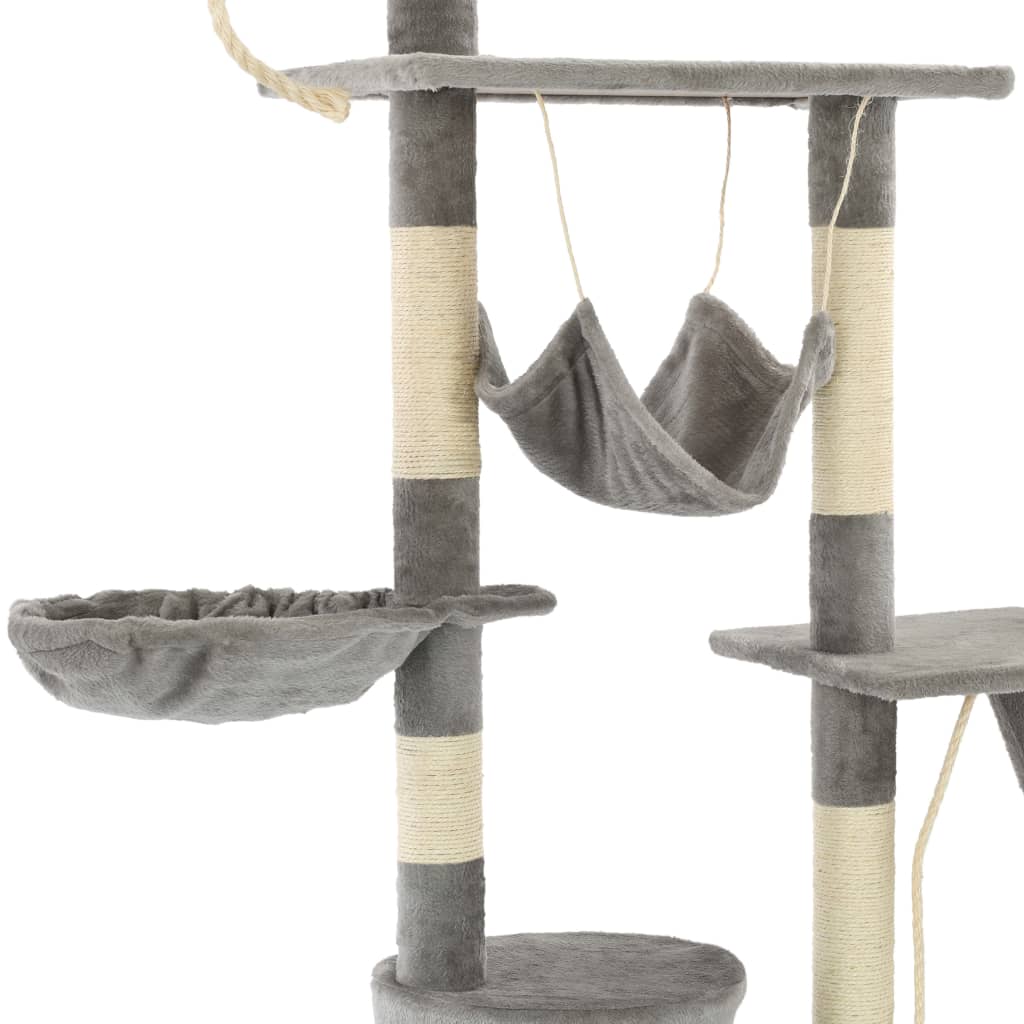vidaXL Penjalica za mačke sa stupovima za grebanje od sisala 230 - 250 cm siva