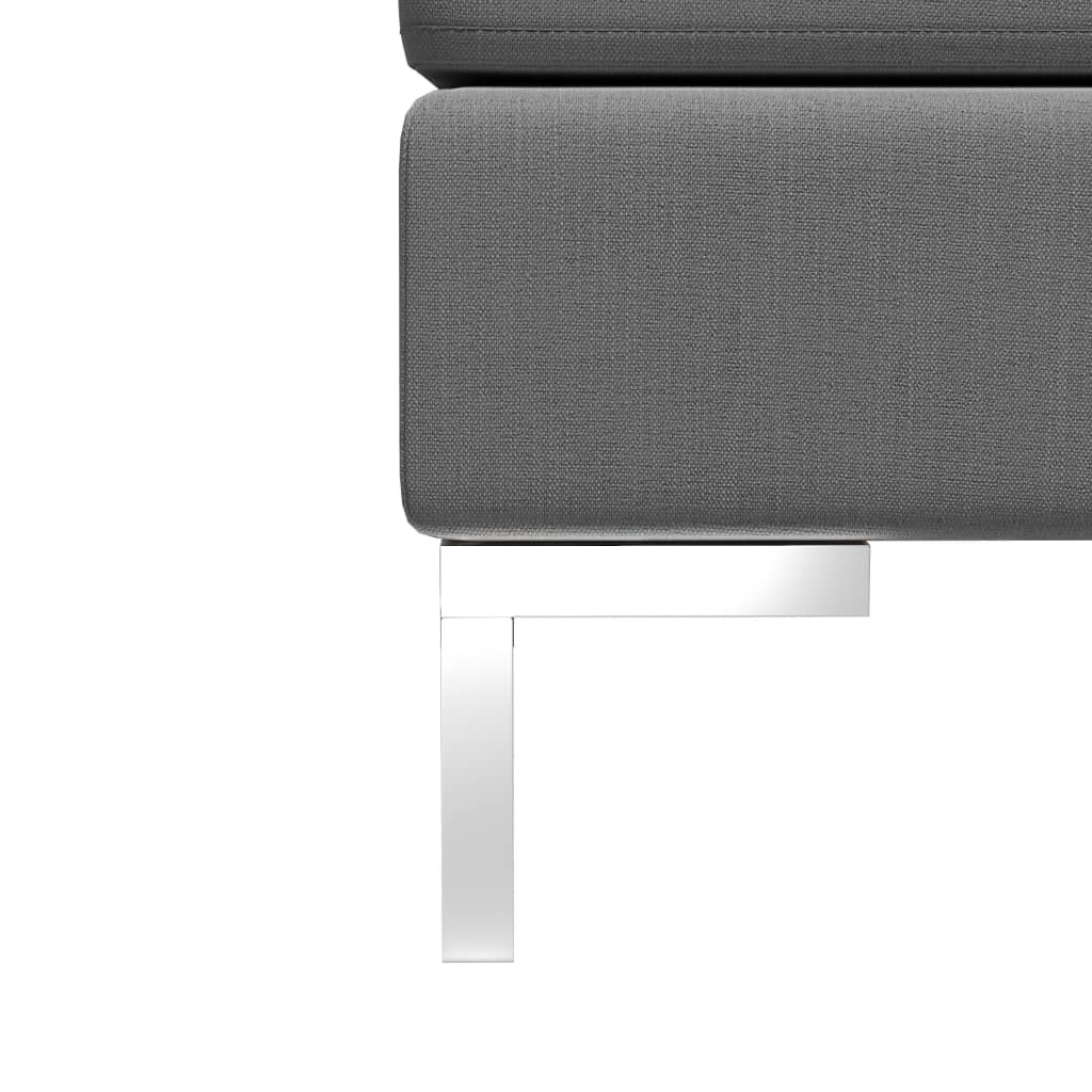 vidaXL Modularna srednja sofa s jastukom od tkanine tamnosiva