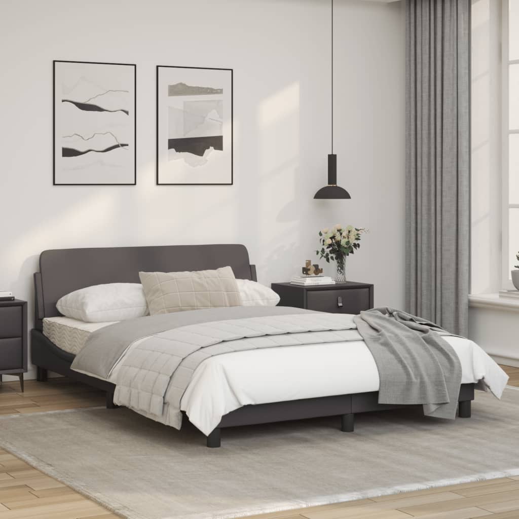vidaXL Okvir za krevet s uzglavljem sivi 140x200 cm od umjetne kože