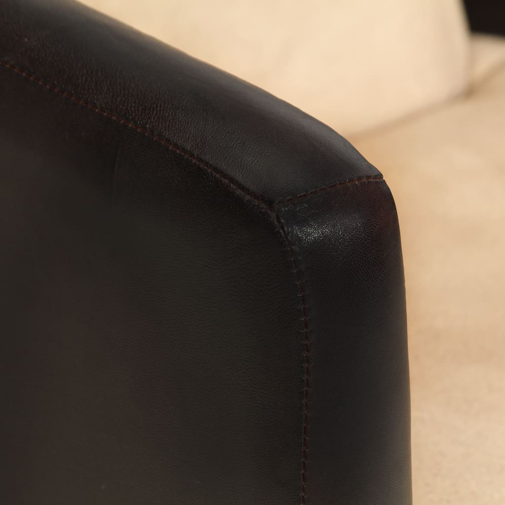 vidaXL Fotelja od prave kože svjetlosmeđa i crna