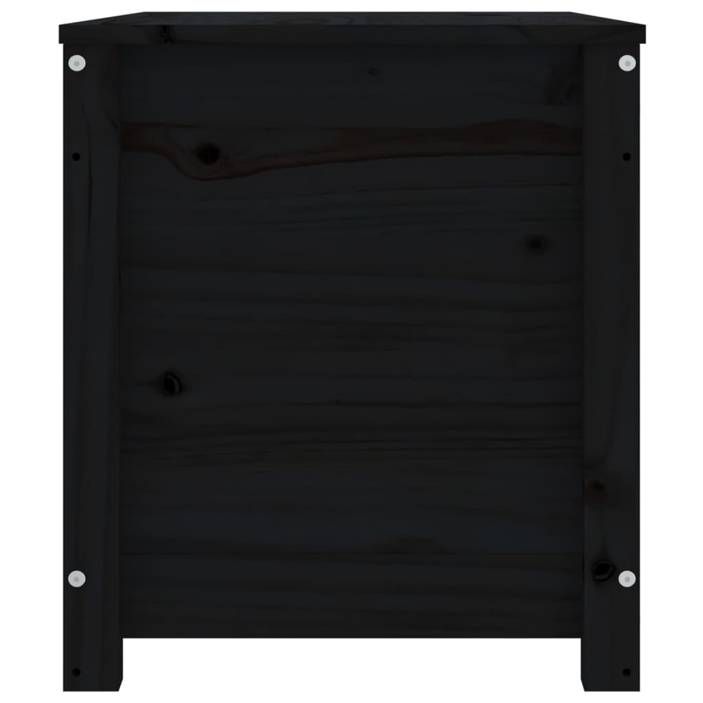 vidaXL Kutija za pohranu crna 80 x 40 x 45,5 cm od masivne borovine