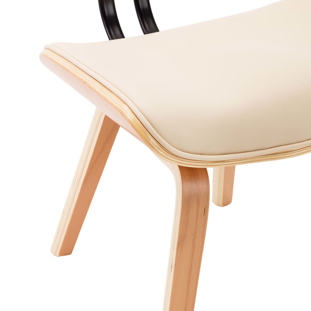 vidaXL Blagovaonske stolice 2 kom savijeno drvo i umjetna koža krem