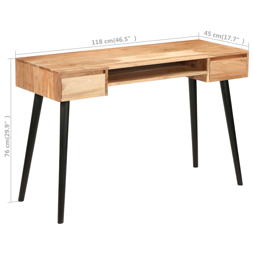 vidaXL Pisaći stol od masivnog bagremovog drva 118 x 45 x 76 cm