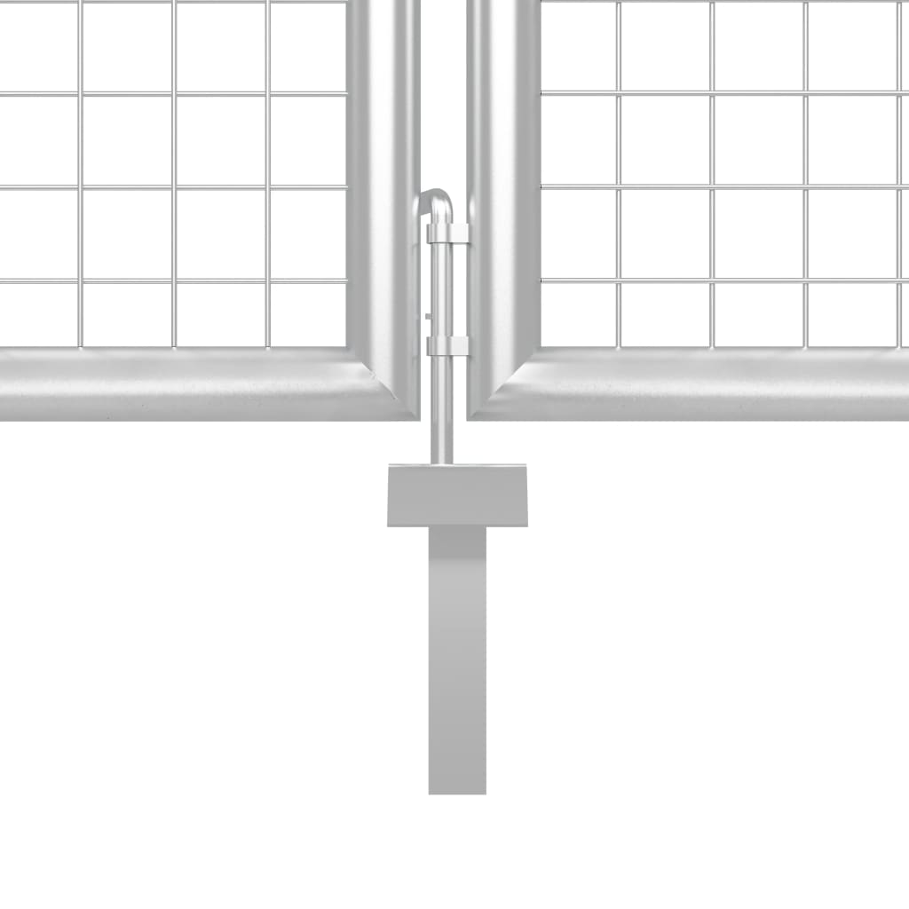 vidaXL Vrtna vrata čelična 500 x 75 cm srebrna
