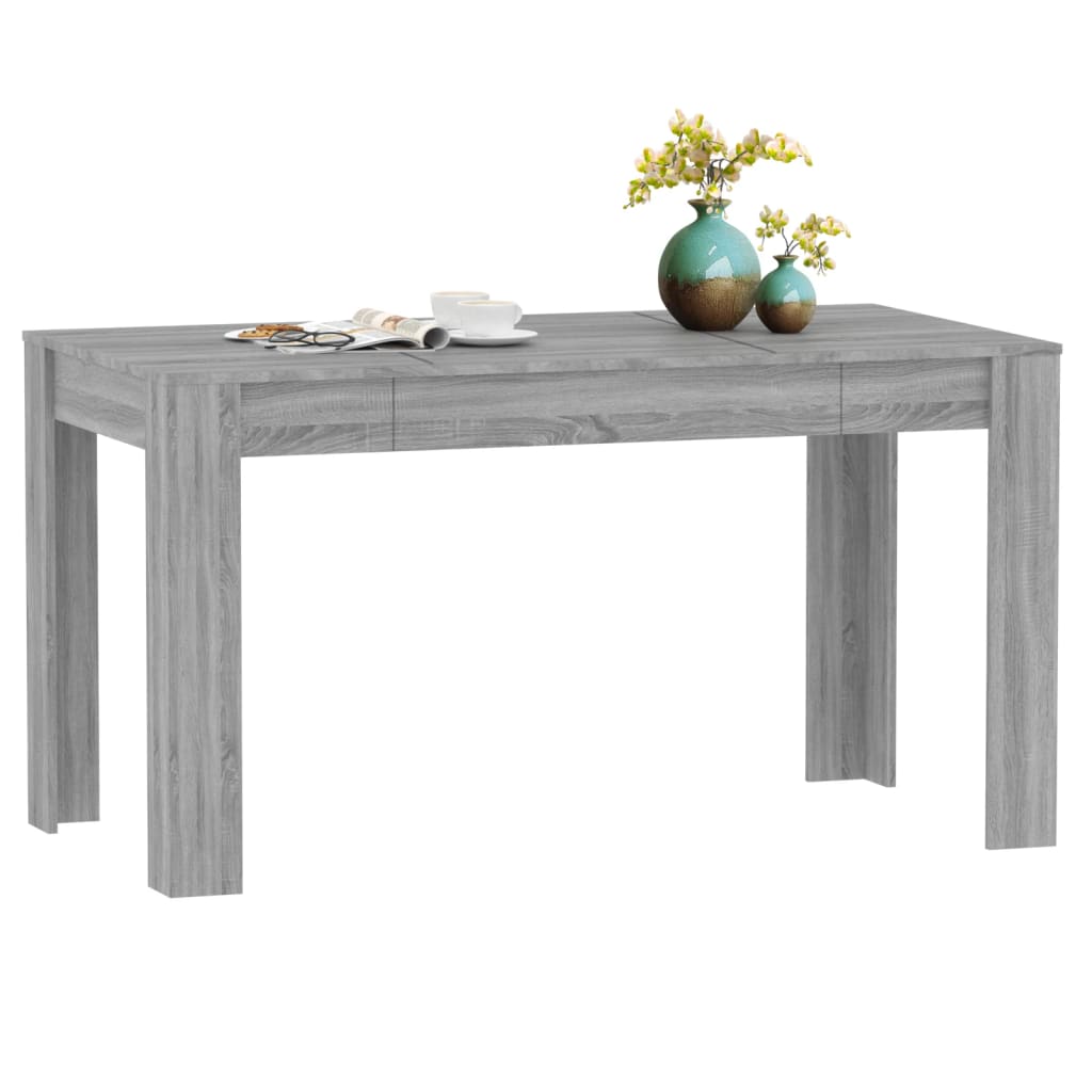 vidaXL Blagovaonski stol sivi hrast 140x74,5x76 cm konstruirano drvo