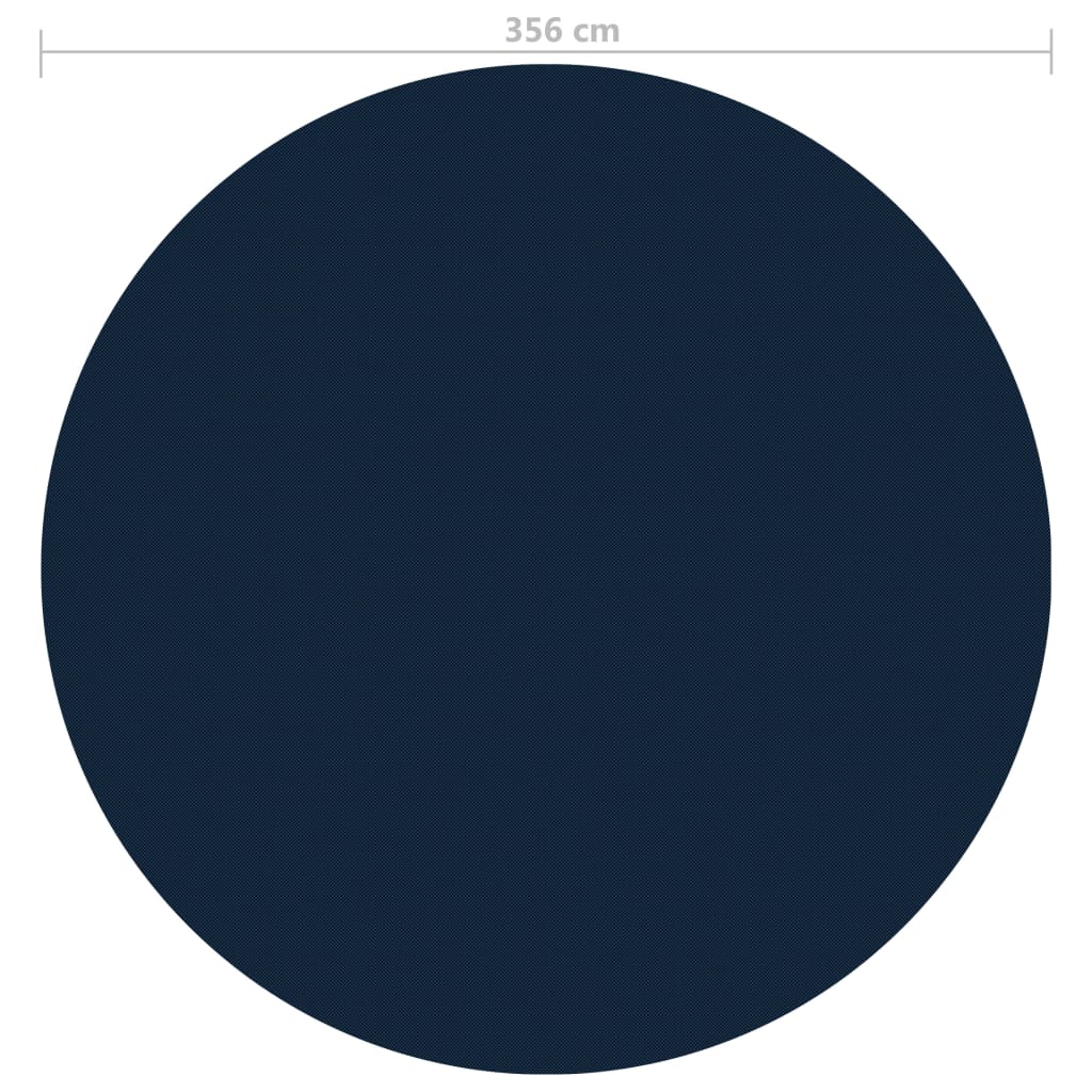 vidaXL Plutajući PE solarni pokrov za bazen 356 cm crno-plavi