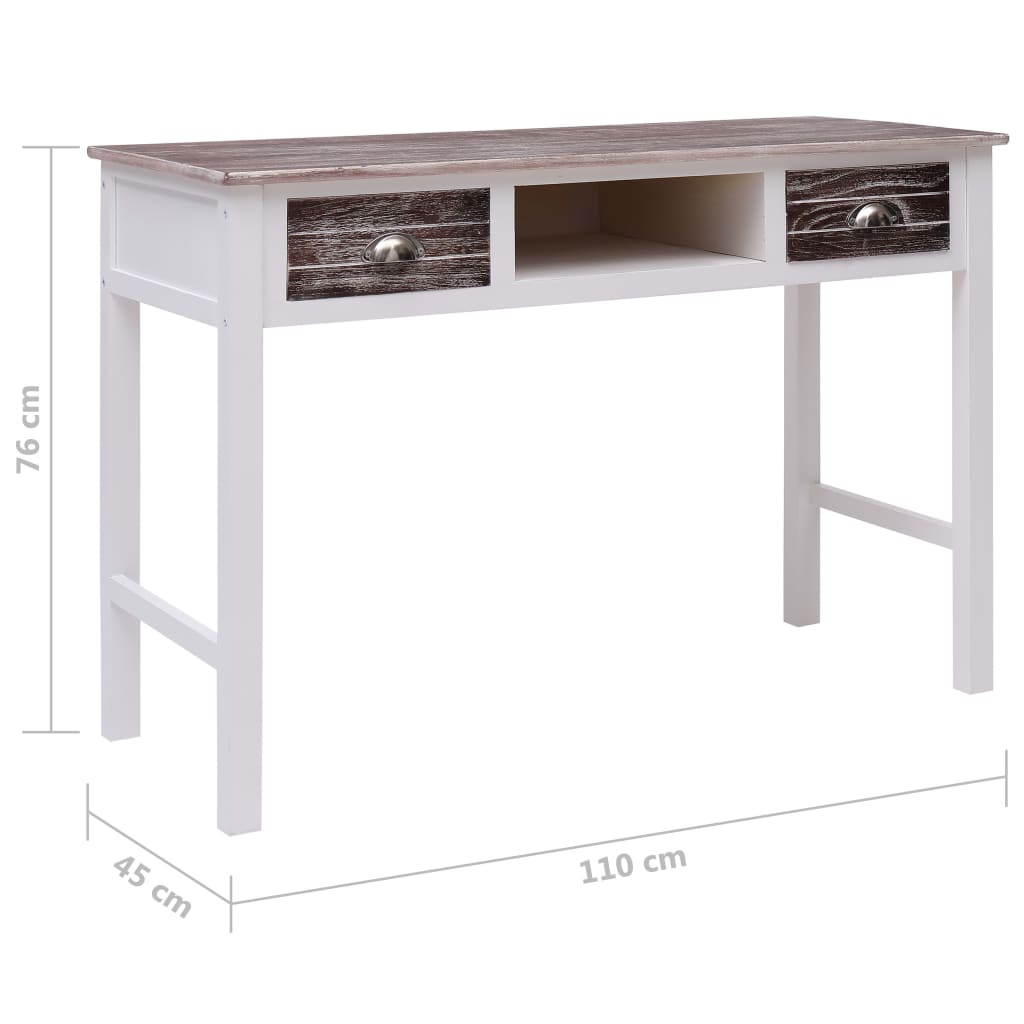 vidaXL Pisaći stol smeđi 110 x 45 x 76 cm drveni