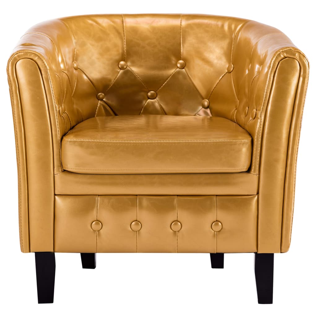vidaXL Fotelja od umjetne kože zlatna