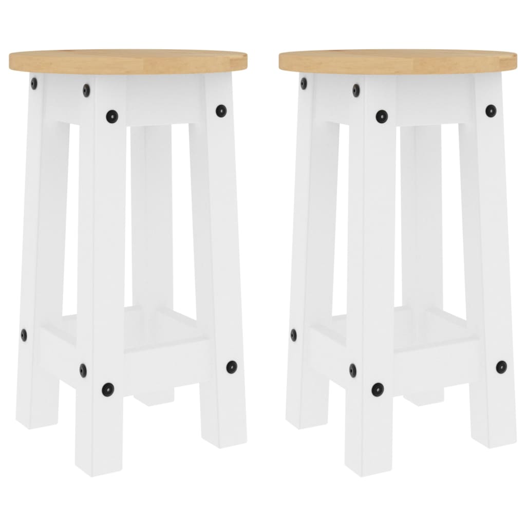 vidaXL Barske stolci 2 kom bijele od masivne borovine