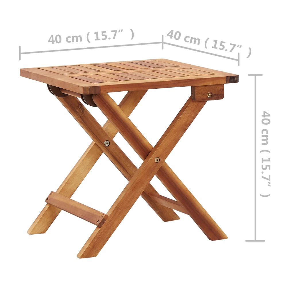 vidaXL Sklopivi vrtni stolić za kavu 40 x 40 x 40 cm bagremovo drvo