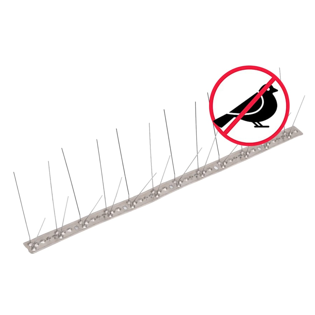 vidaXL 20-dijelni set šiljaka za zaštitu od ptica u 4 reda 10 m čelik