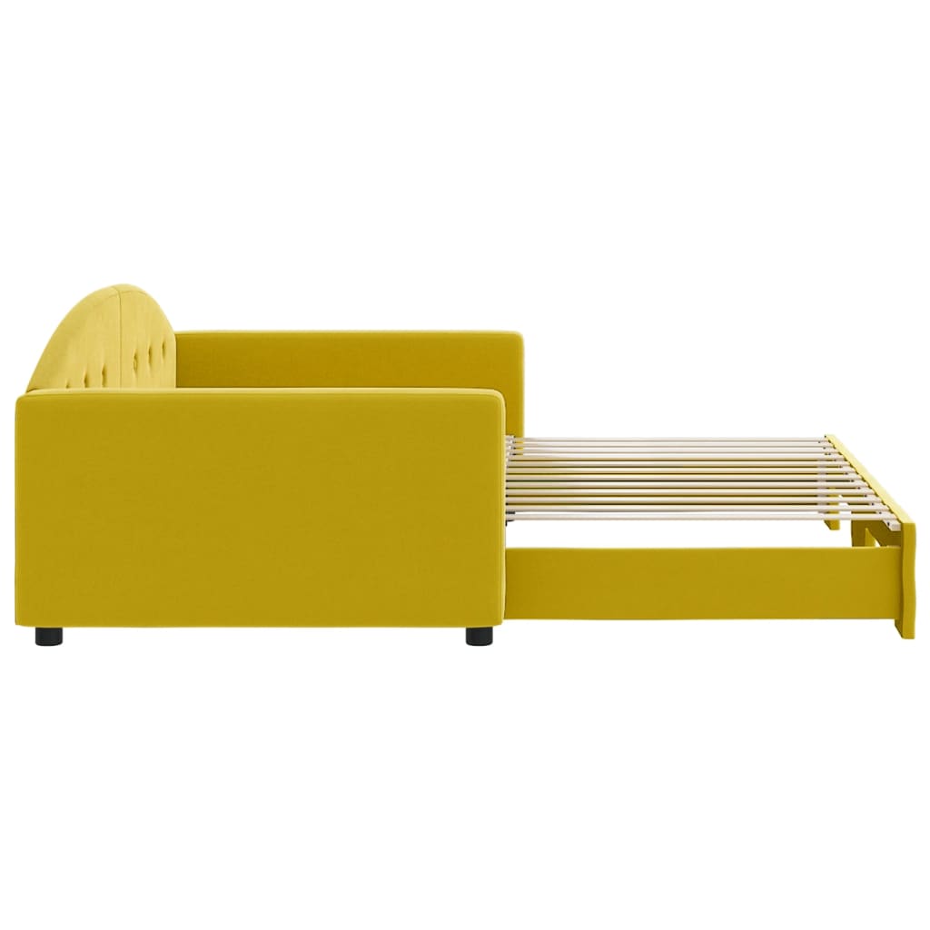 vidaXL Dnevni krevet na razvlačenje žuti 100 x 200 cm baršunasti