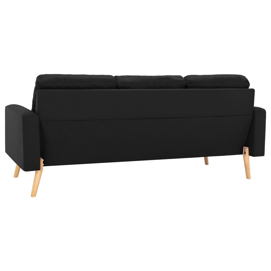 vidaXL 3-dijelni set sofa od tkanine crni