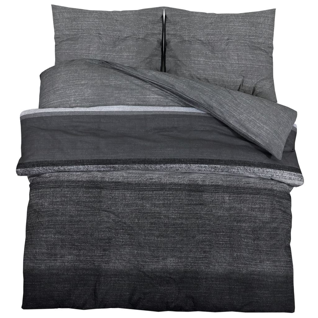 vidaXL Set posteljine za poplun tamnosivi 200x220 cm pamučni