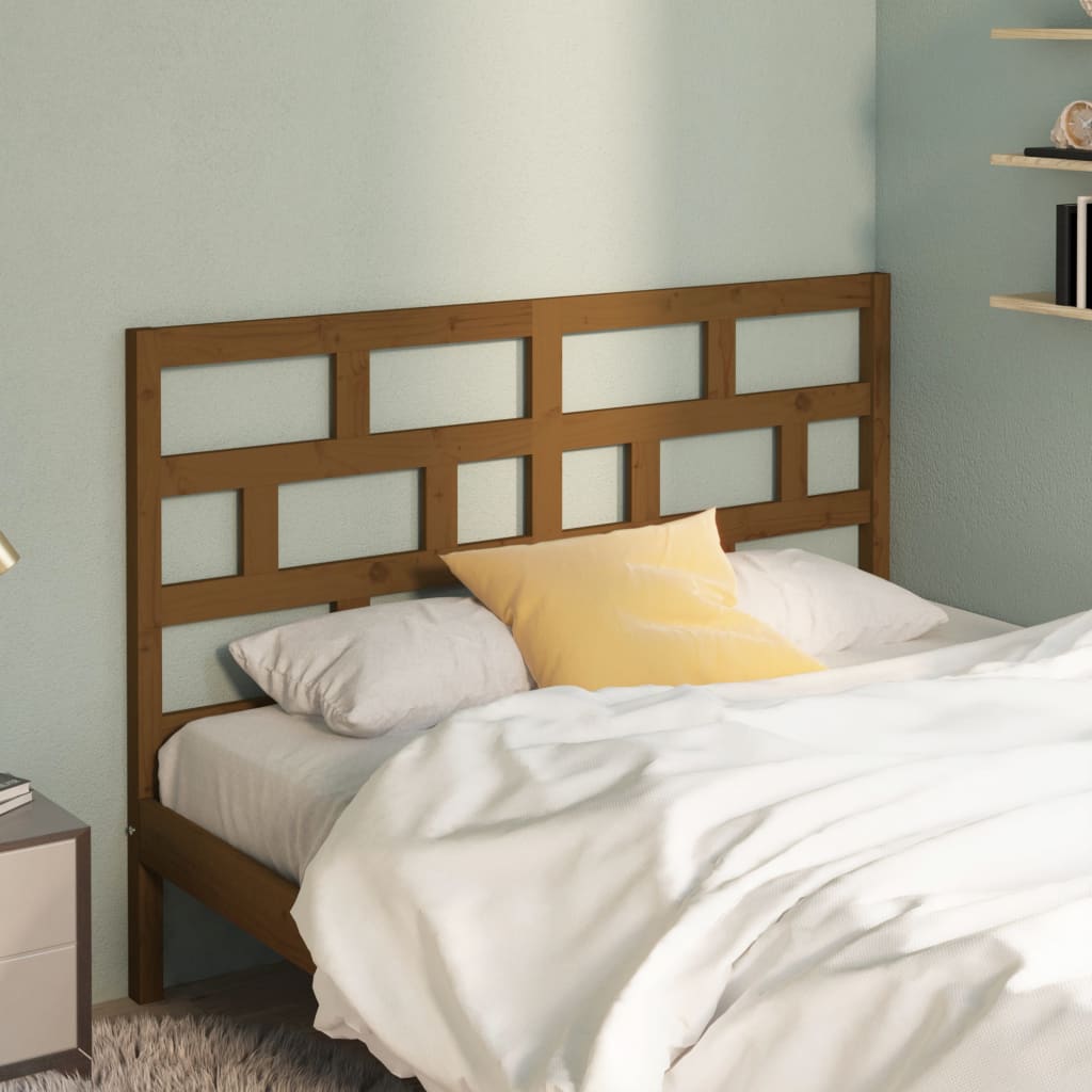 vidaXL Uzglavlje za krevet boja meda 156 x 4 x 100 cm masivna borovina