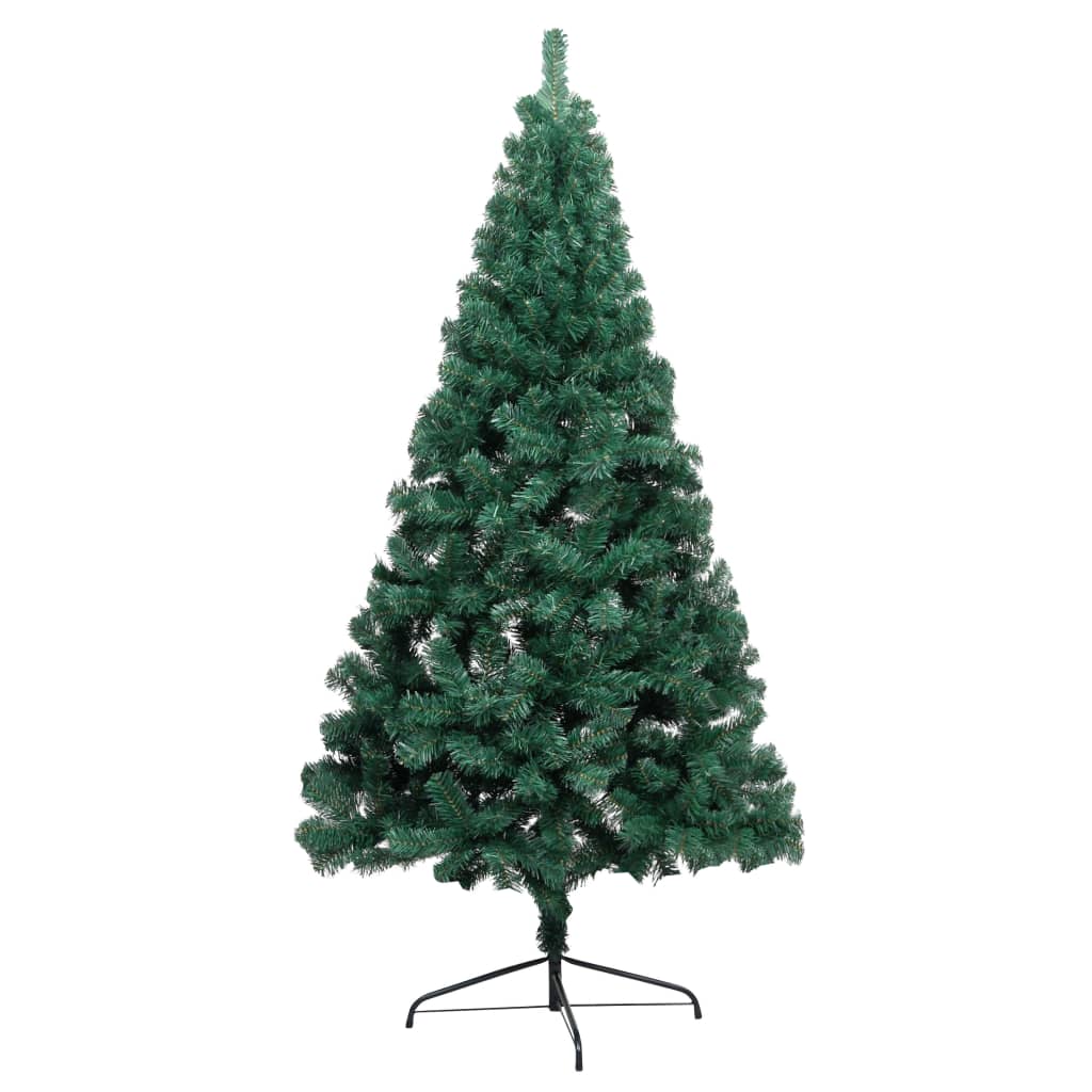 vidaXL Umjetna osvijetljena polovica božićnog drvca zelena 240 cm