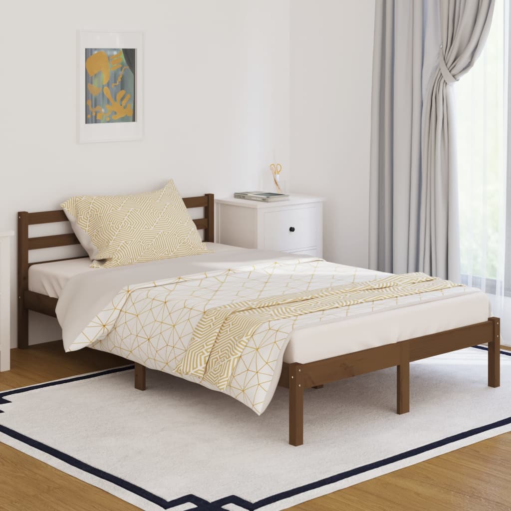 vidaXL Okvir za krevet od masivne borovine 120x200 cm smeđa boja meda