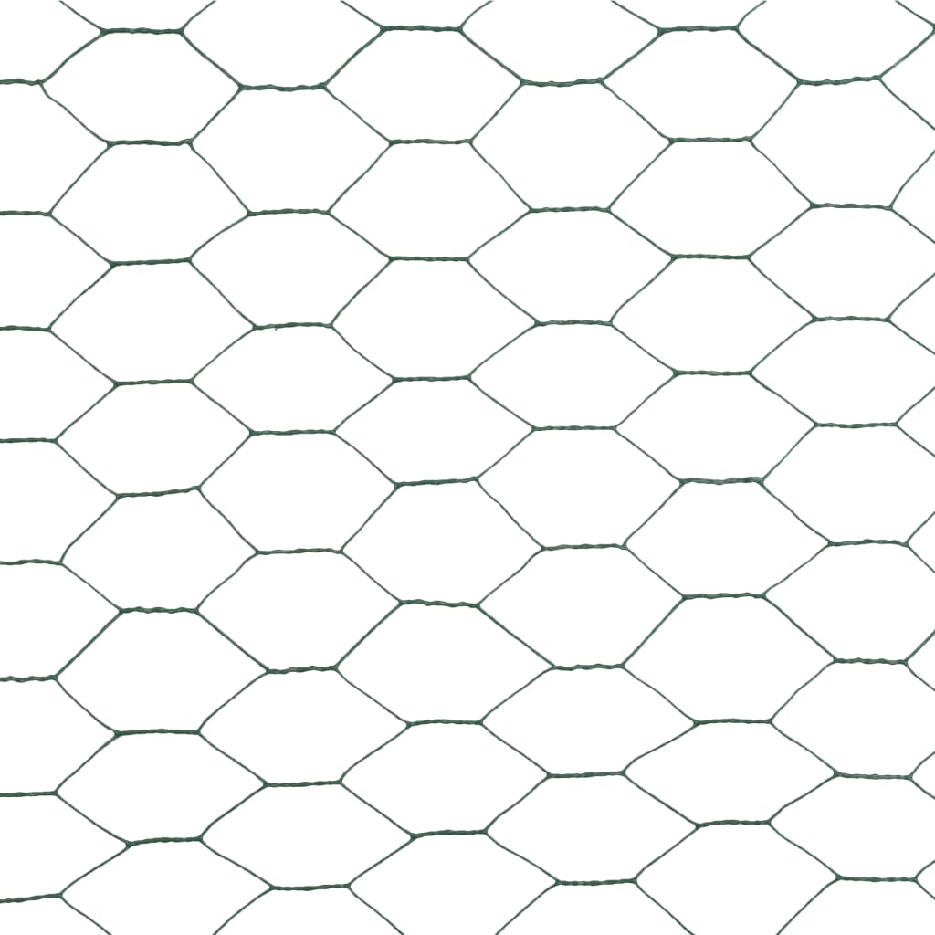 vidaXL Žičana mreža od čelika s PVC oblogom za kokoši 25 x 1,5 m zelena