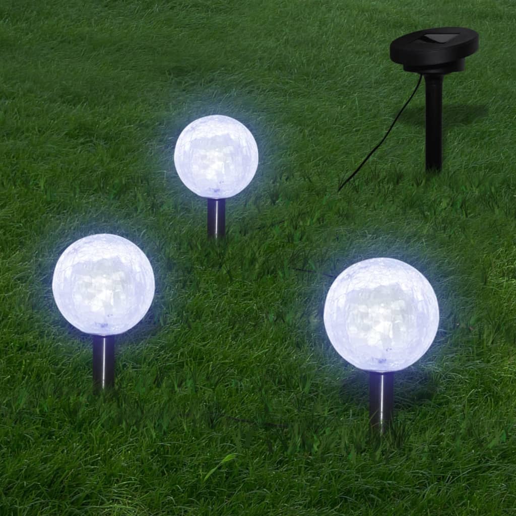 vidaXL Solarna zdjela 3 LED vrtne svjetiljke sa solarnim panelima