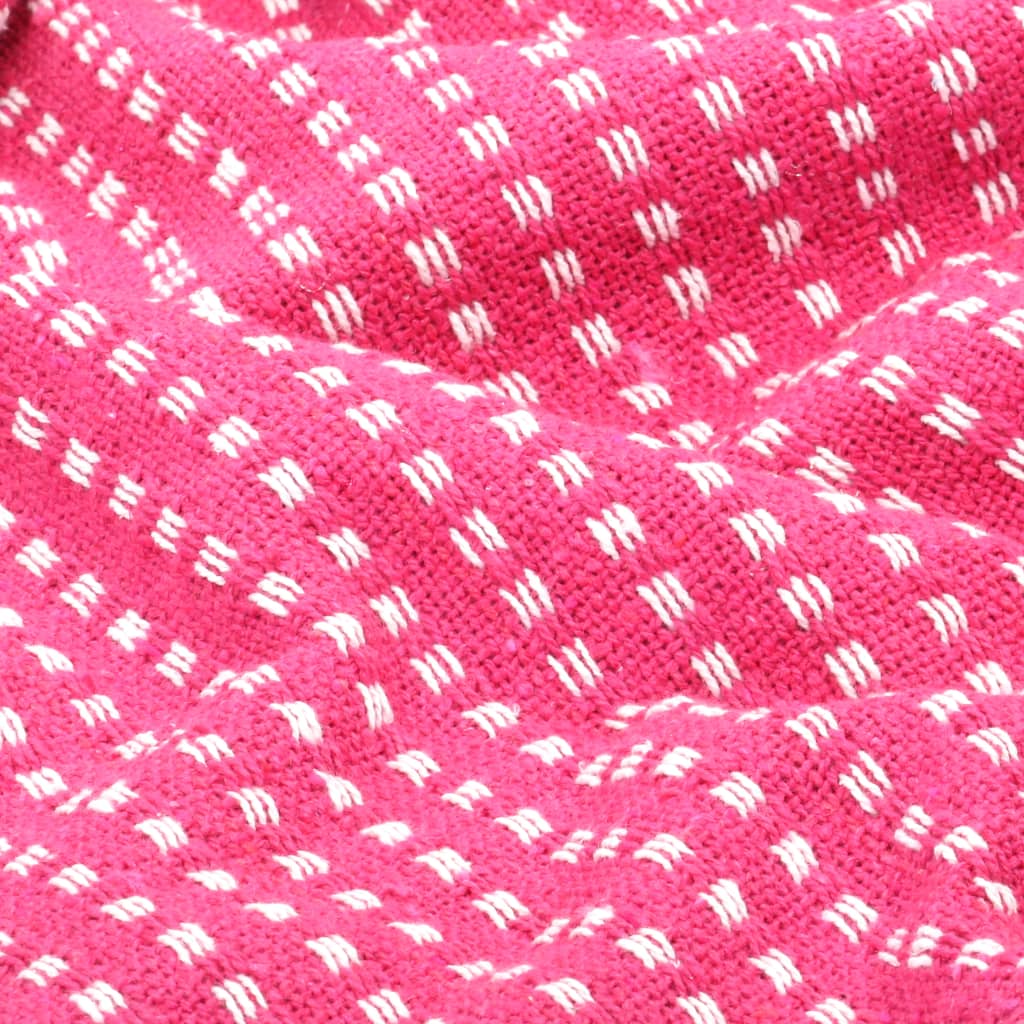 vidaXL Pamučni pokrivač na kvadratiće 125 x 150 cm ružičasti
