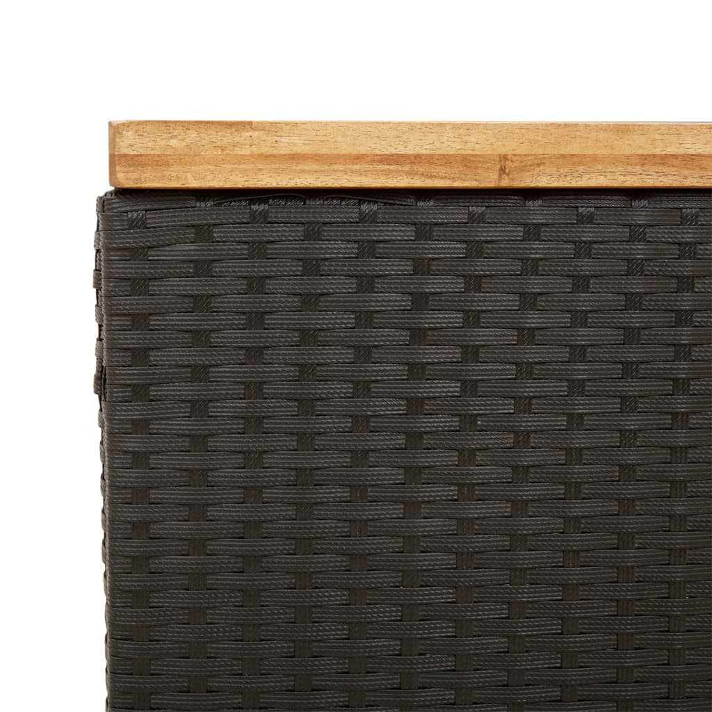 vidaXL Vrtna kutija za pohranu crna 110x55x63cm poliratan drvo bagrema
