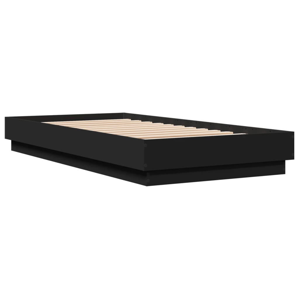 vidaXL Okvir za krevet crni 90 x 190 cm od konstruiranog drva
