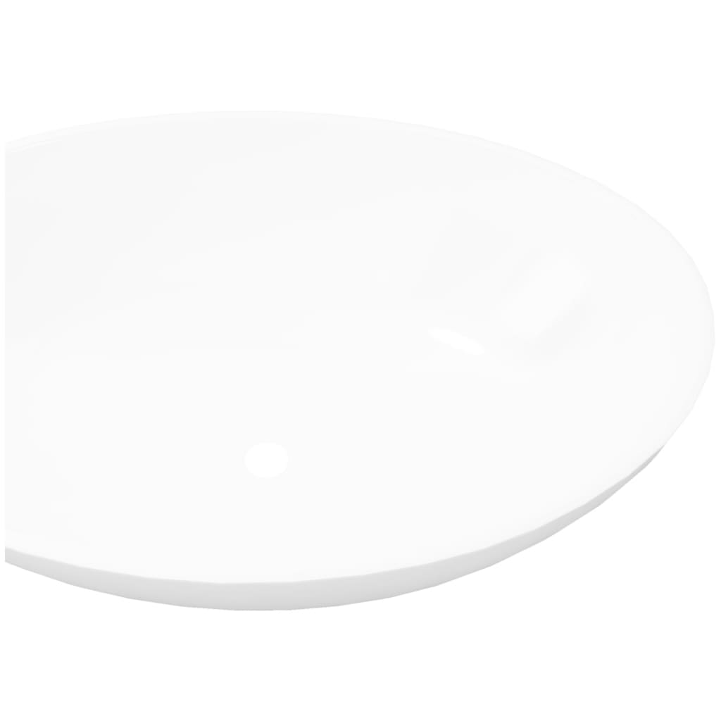 Luksuzni keramički ovalni umivaonik bijeli 40 x 33 cm