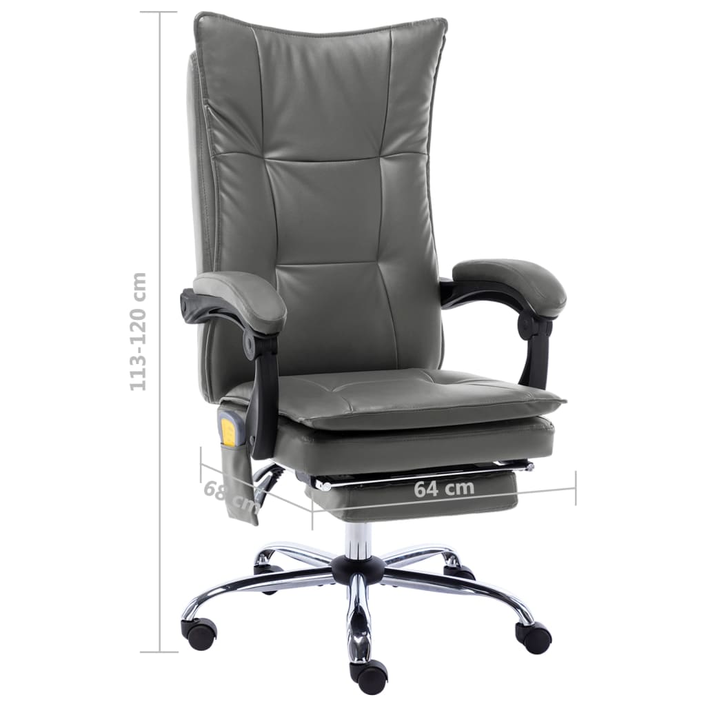 vidaXL Masažna uredska stolica od umjetne kože antracit